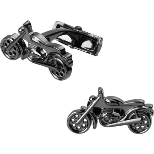 High quality fashion mens shirts Cufflinks black motorcycle design Cufflinks brass material transportation