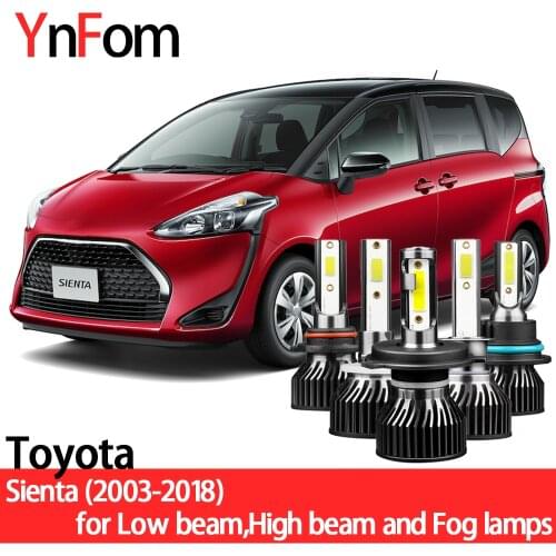 YNFOM LED headlights kit for Toyota Sienta DICE P80 P170 2003-2020 low/high light,fog lamp,car accessories,car headlight bulbs