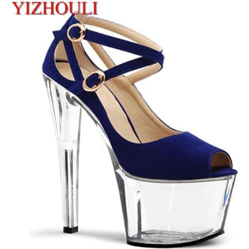 17cm Suede high-heeled shoes, womens high heels and new sexy size, big and fine with banquet, dancing shoes