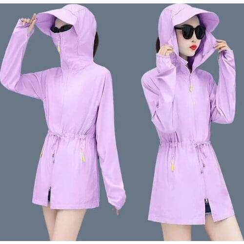 Womens Sun Protection Clothing Mid-Length 2021 Summer Sun Protection Clothes Sun Protection Shirt Thin Beach Jacket Female L316