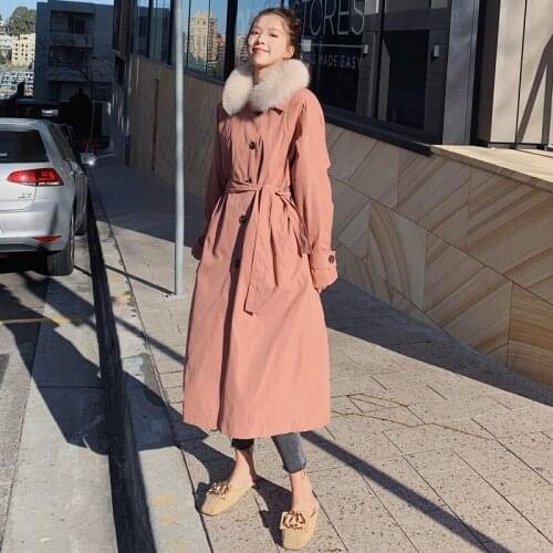 Temperament Big Fur Collar Thick Windbreaker Jacket Female 2020 Winter New Korean Cotton Padded Clothing Loose Outwear f2268