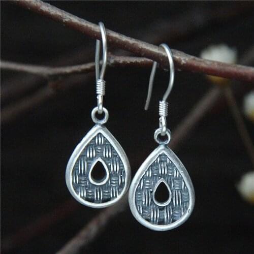 2018 Hot Sale Brinco Wind Restoring Ancient Ways Adorn Article S990 Fine Real 925 Sterling Silver Drop Earrings For Women
