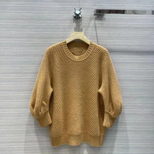 Fyion Runway Fashion Women Sweater 2021 High Quality Winer Long Sleeve Solid Knitted Cashmere Pullover Sweater