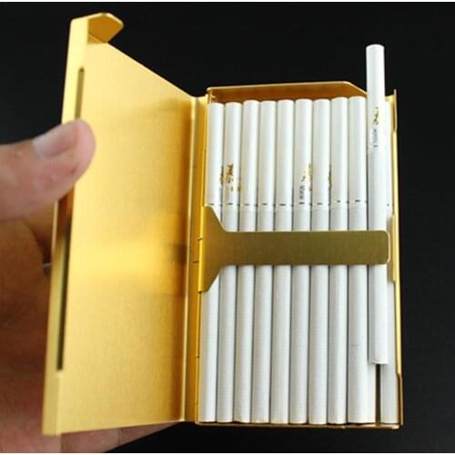 Aluminum Alloy Lady Thin Case Pocket Holder Cigarette Box Storage Container Cigarette Smoking Accessories