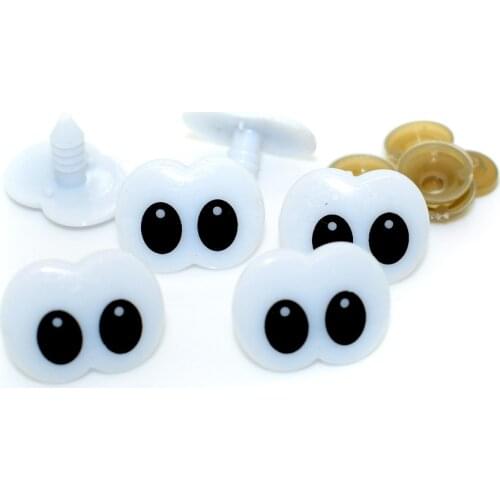 25x20mm White/Black Cartoon Plastic Safety Toy Eye Handmade Accessories For DIY Plush Dolls Animal Puppet Making 40pcs/lots
