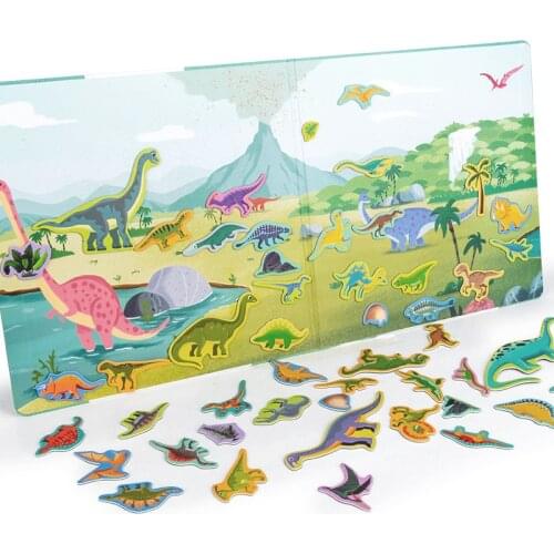 3D Montessori Scene Puzzle Childrens Educational Toys Animal Traffic Dinosaur Magnetic Puzzle For Kids Boys Girl Gift 2-5 years