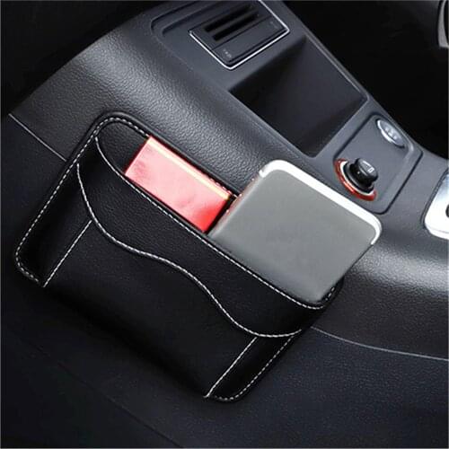 Auto Storage Organizer Car Pouch Bags Car Storage Box Collecting Bag for Cards Mobile Phone Sticky Bag Interior Accessories