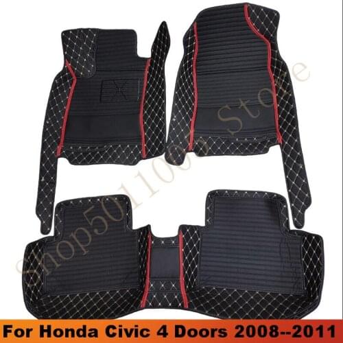 Car Floor Mats For Honda Civic 4 Doors 2008 2009 2010 2011 Auto Interior Accessories Car styling Custom Rug Foot Car Carpets