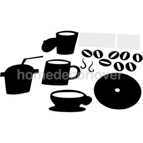 DIY 3D Coffee Drink Cup Wall Clock Decal Home Party Decoration Art Mural Sticker