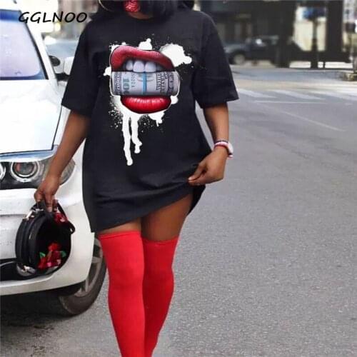 GGLNOO Women FashionWhite O Neck Tassel Special Design Print Dress Casual Ladyp Tee