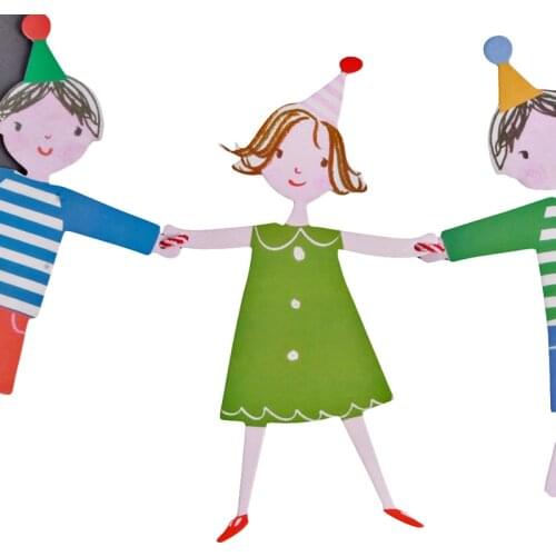 Hand In Hand Cartoon Banners Paper Flags Garland Baby Shower Kids Event Party Supplies Kids Happy Birthday Party Decorations