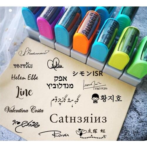 Customized Photosensitive signature stamp Russian Arabic Hebrew cartoon name stamp company logo Scrapbooking diary Card Wedding