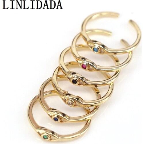 10Pcs Gold Crystal Eye Finger Ring Minimalism Charm CZ Wedding Rings For Women Lucky Jewelry Gift for Girl
