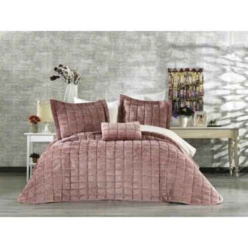 Laila Quality Double Bed Cover / Coverlet Set 4 Pieces Bed Lining Pillowcases Bedding Set Colour Options