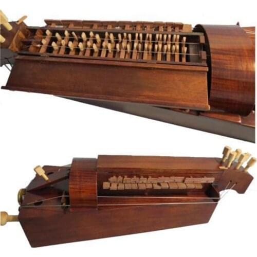 Hand Made solid wood 6 strings 24 keys beautiful dark brown Hurdy Gurdy