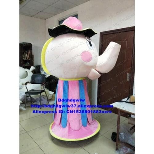 Beauty and the Beast Mrs.Potts Teapot Mug Mascot Costume Adult Cartoon Character Outfit Circularize Flyer Movie Props zx2003