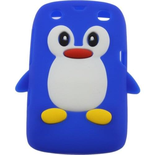 Soft Silicone TPU Phone Case For Blackberry 9360 /9350 /9370/Curve PT163 Case 3D Penguin Shape Case Cover