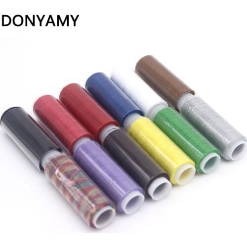 DONYAMY 12 Pcs Polyester Sewing Threads Spools Cones Set For Sewing Supplies Hand Machines