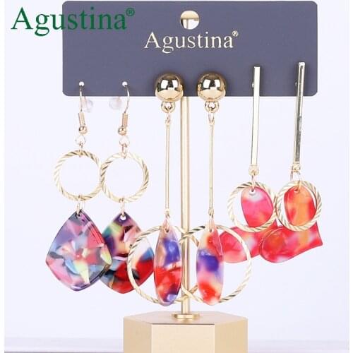 Agustina Set earrings fashion jewelry long earrings women drop earrings Set geometry Acrylic earring boho earings cute wholesale