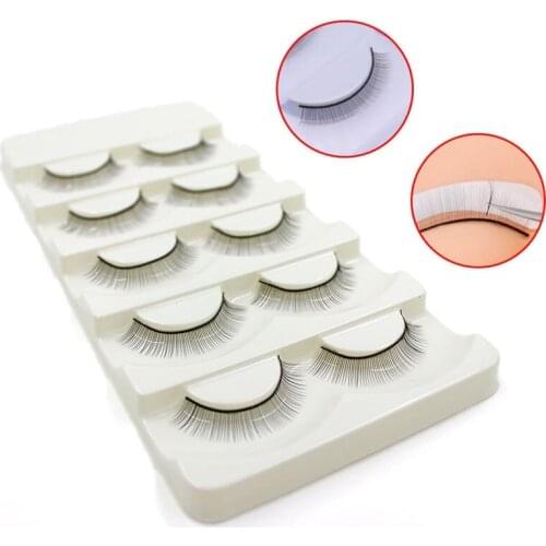 5 Pairs False Eyelashes Handmade Training Graft Lashes For Beginner Beauty Salon Student Practice Eyelash Extensions Makeup Tool