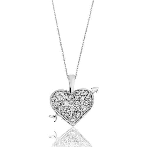 Real Silver 925 Jewelry Sterling Silver Heart Women Necklace