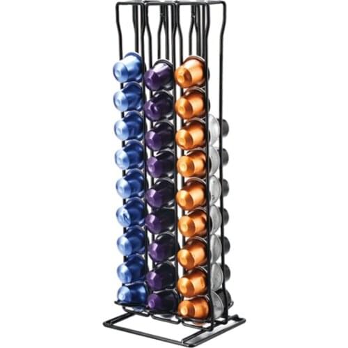 Stainless Steel Capsule Rack for Nespresso Pod Holder for Up to 60 Capsules Storage Holder Organizer Coffee Lover Gift