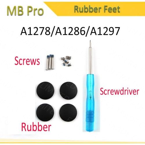 New Laptop Rubber Bottom Case Cover Feet Kit for Apple Macbook Pro A1278 A1286 A1297 Bottom Case Screws with Cover Rubber Feet