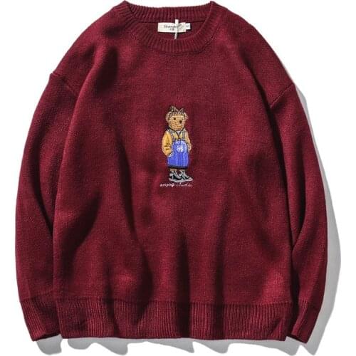 2020 New Autumn and Winter Red Bear Couple Sweater for Men and Women