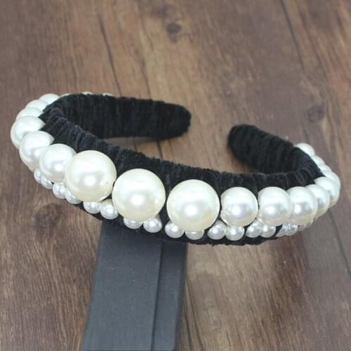 Handmade Twist Headband Velvet Pearl Hairband for Women Hair Bands Accessories Elegant Cotton Hair Hoop Bezel Girls Headwear