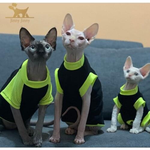 Sphynx Cat Clothes， wind T-Shirt for Spring Summer Autumn, Breathable Cat Wear Clothes Vest Shirts for Sphynx, Cornish Rex