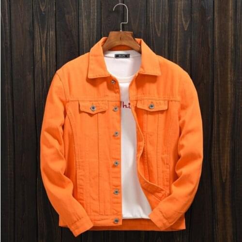 Fall 2021 Fashion Denim Jacket Split Purple Orange Pine Jacket Mens Denim Jacket Denim Jacket For Men And Women