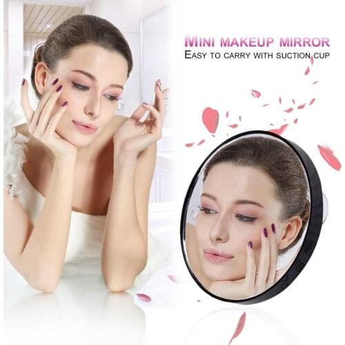 Portable Vanity Mini Pocket Round Makeup Mirrors 5X 10X 15X Magnifying Mirror With Two Suction Cups Compact Cosmetic Mirror Tool