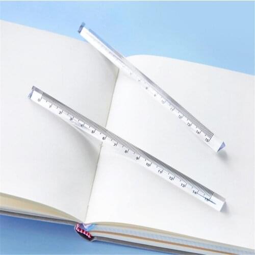 15cm Transparent Straight Ruler Students Stationery Simple Triangular Rulers Kids Scale on Both Sides Acrylic Measuring Tools