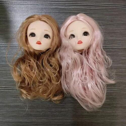 Sale Smile Toothy Doll Head Suitable for 30cm Fat Doll Body Cute 4D Big Eyes Multiple Hairstyle Girl Fashion DIY Dress Up Toy