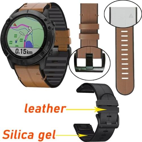 For Garmin Fenix 5 Plus/6 Pro/5X/6X/935/945/MK1/S60 Genuine Leather Silicone Watchbands Quick Install Smart Watch Straps ремешок