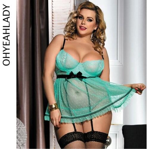 Comeondear Sous Vetement Femme Sexy With Polka Dot Nuisette Grande Taille Sexy RJ80198 Exotic Sexy Shop Plus Size Seksi Babydoll