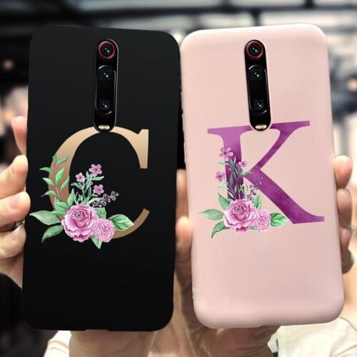 Silicone Case For XiaoMi Mi 9 9T Pro MI9 Lite Case Fashion Flowers Letters Alphabet Soft Matte Back Cover For Xiomi Mi 9T Bumper