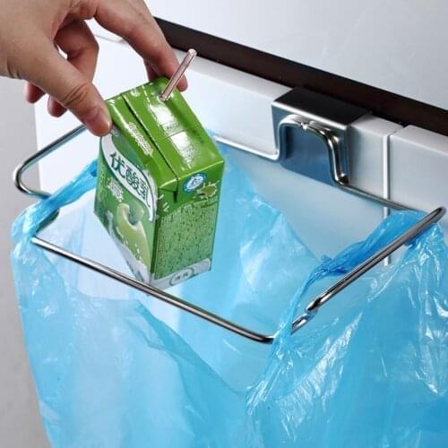 Creative Stainless Steel Garbage Rack Kitchen Garbage Bag Rack Bathroom Towel Hook