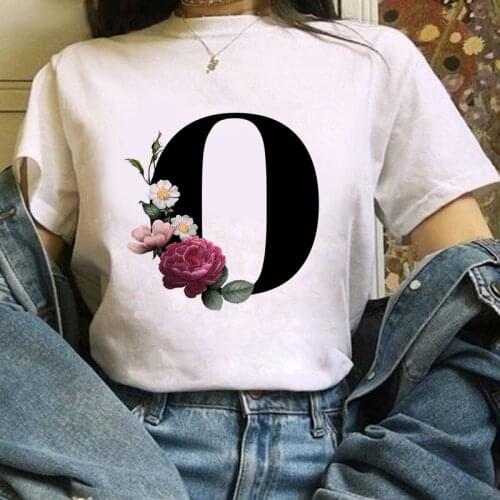 Ladies Tshirt 26 patterns of English letters print T shirt Women Harajuku White Short sleeve Female T-shirt tee shirt femme 2021