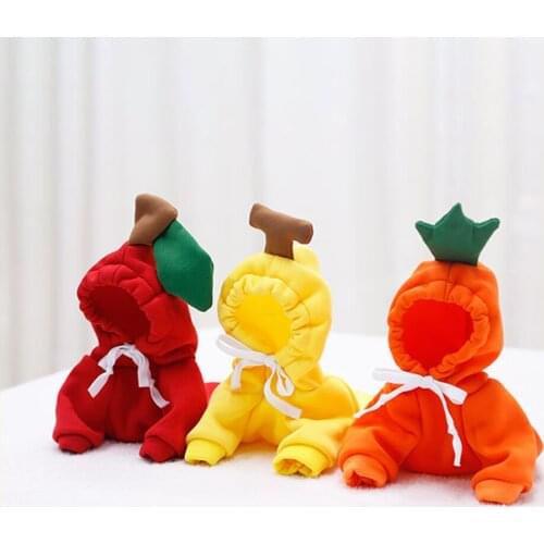 Winter Warm Dog Clothes Cute Fruit Coat Hoodies Dog Costume Jacket For French Bulldog Chihuahua