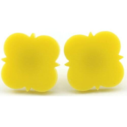 ZWPON New Style Blank Monogram Acrylic Earrings for Women Fashion Hypoallergenic Round Disc Stud Earrings