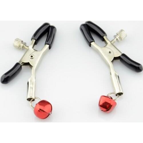 1 Pair Metal Nipple Clamps, Fetish Nipple Clamps with Bells, Tightness Adjustable Clips for Nipples, Sex Products, Erotic Toys
