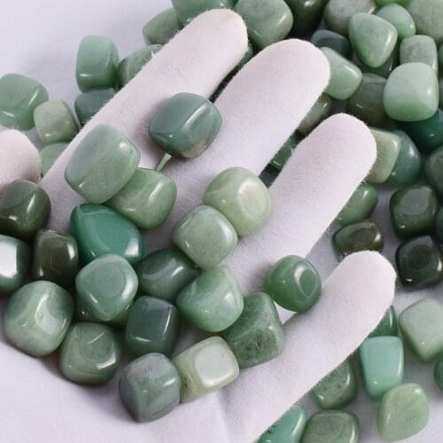 10 pcs Green aventurine tumbled stone natural mineral Irregular polishing bead for Chakra garden home decoration accessories