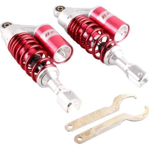 280mm Motorbike Aluminum 11'' Air Shock Absorbers Clevis Scooter Moped Red 2Pcs