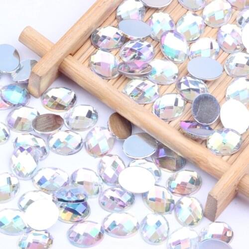8x10mm 500/2000pcs Acrylic Rhinestones Oval Earth Facets Many AB Colors Flatback Glue On Beads DIY Jewelry Making Decorations
