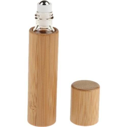 Bamboo Cosmetic Empty Bottles With Stainless Steel Ball Head For