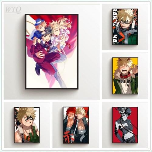 Boku No Hero Academia Bakugou Katsuki Anime Posters Canvas Painting Wall Posters Home Decor Wall Art Photos for Childrens Room