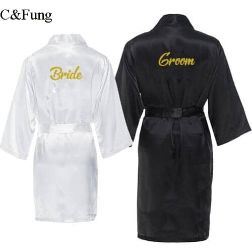 C&Fung Groom Robes monogrammed bride and groom robe couples wedding matching gift his & hers robes
