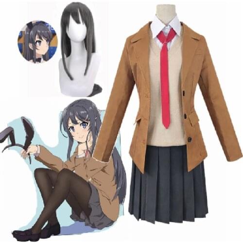 Game Anime Seishun Buta Yarou Series Cosplay Costumes Sakurajima Mai Uniform Set