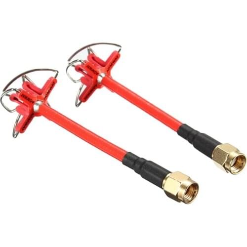 Red/Blue Aomway 5.8GHz FPV 4 Leaf Clover AV Transmission RHCP Antenna SMA / RP-SMA